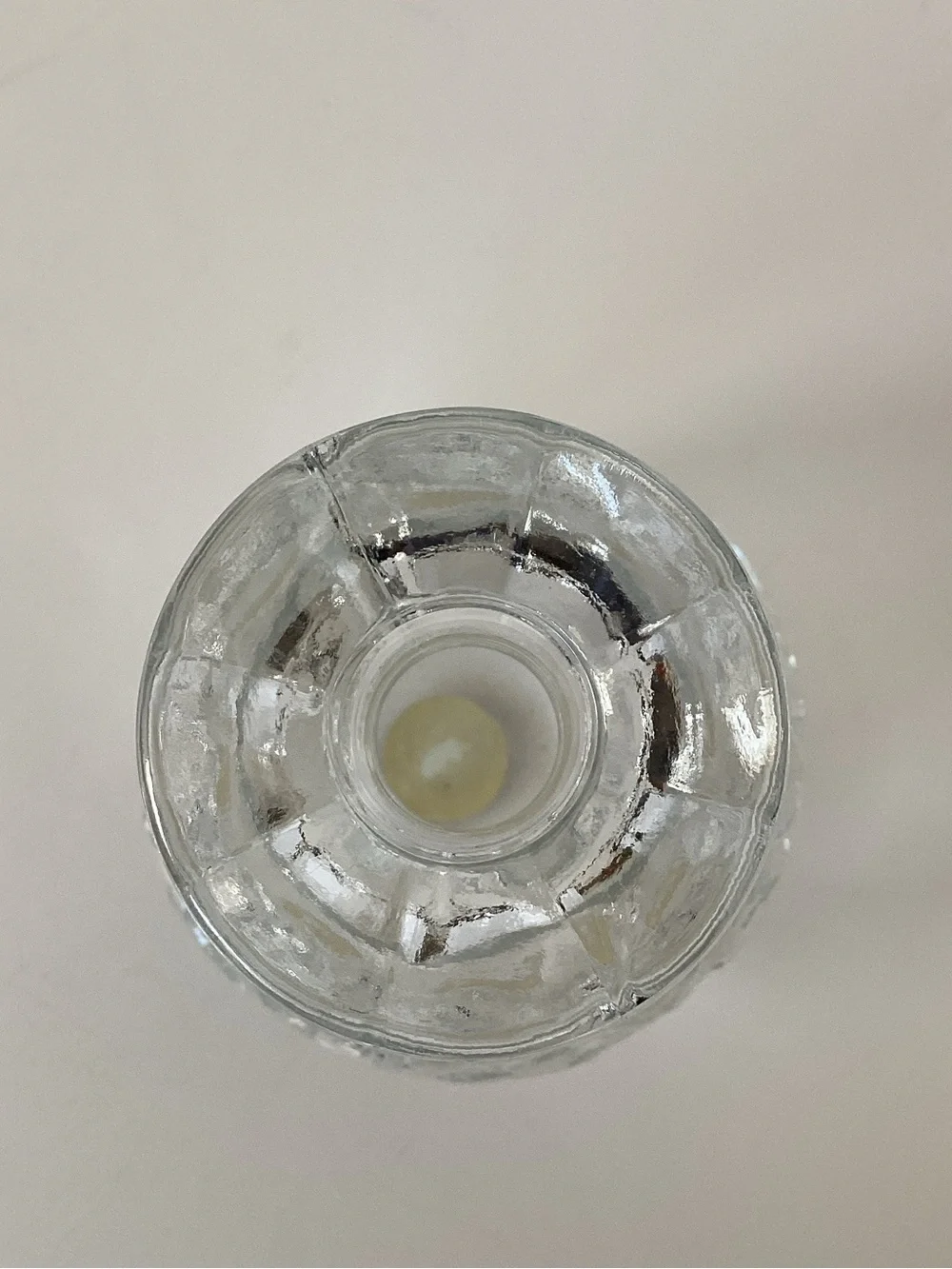 Princess House Bud Vase Vintage Fantasia Floral Poinsettia Pattern Clear Glass